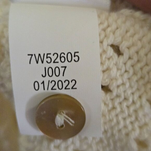 Lucky Brand NWT Open Stitch Peplum Long Sleeve Sweater Cream Size XL - Picture 11 of 11